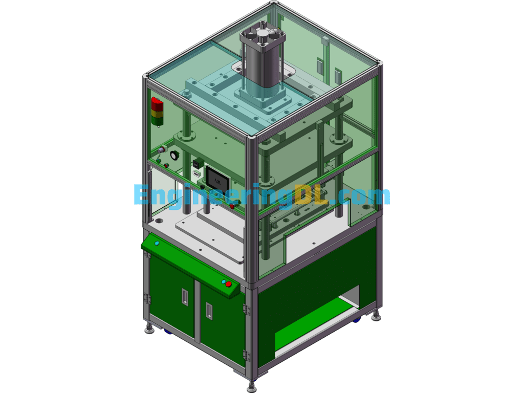 1.5T Cylinder Pneumatic Press SolidWorks, 3D Exported Free Download