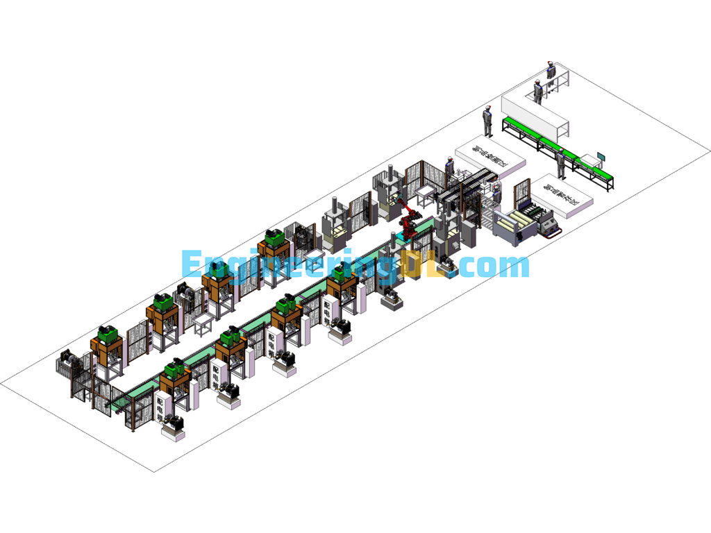 100 Ton Hydraulic Press Automation Workshop Layout SolidWorks, 3D Exported Free Download