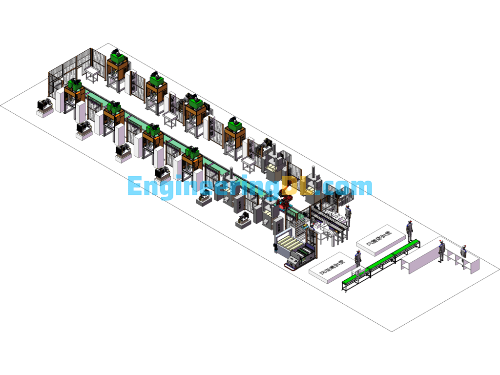 100 Ton Hydraulic Press Automation Workshop Layout SolidWorks, 3D Exported Free Download