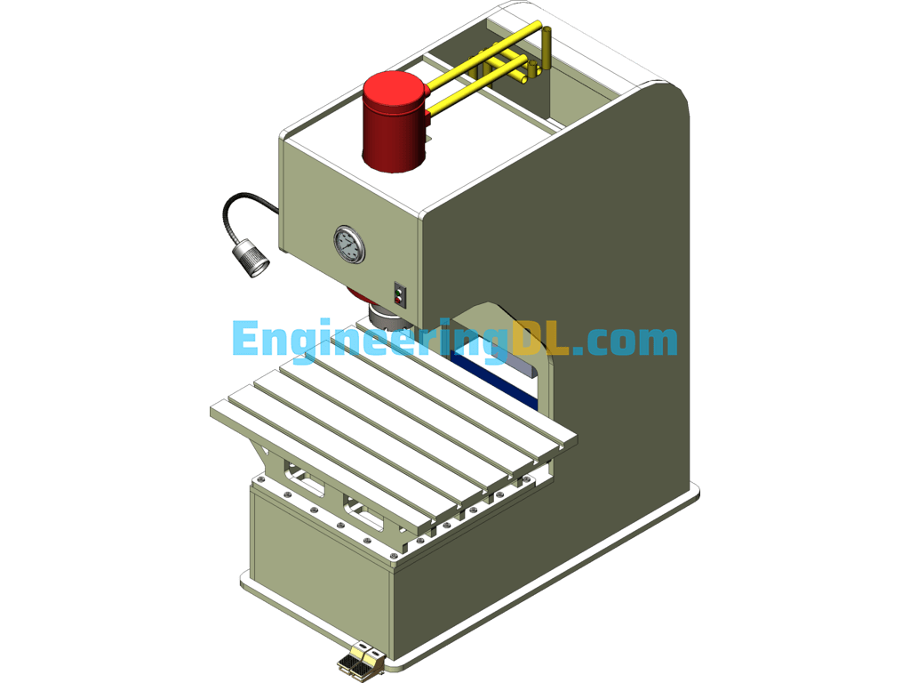 100 Ton Foot-Operated Vertical Press SolidWorks, 3D Exported Free Download