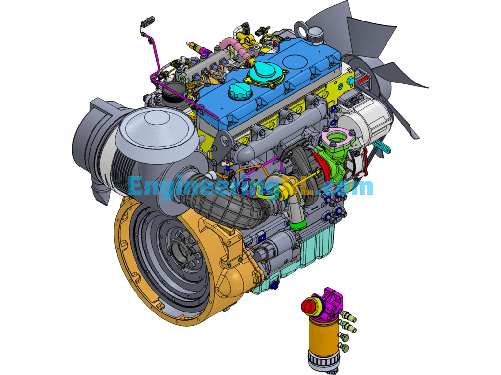 1104D-E44TA Perkins Diesel Engine SolidWorks Free Download