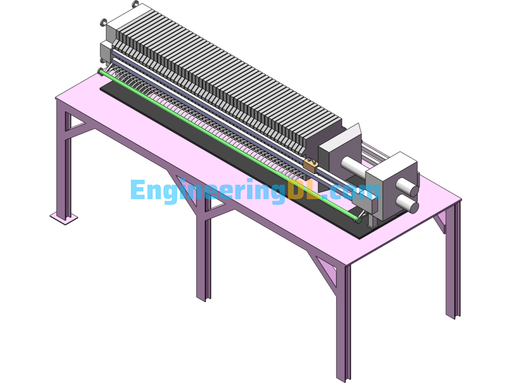 1250 Type Program-Controlled Polypropylene Diaphragm Filter Press SolidWorks, 3D Exported Free Download