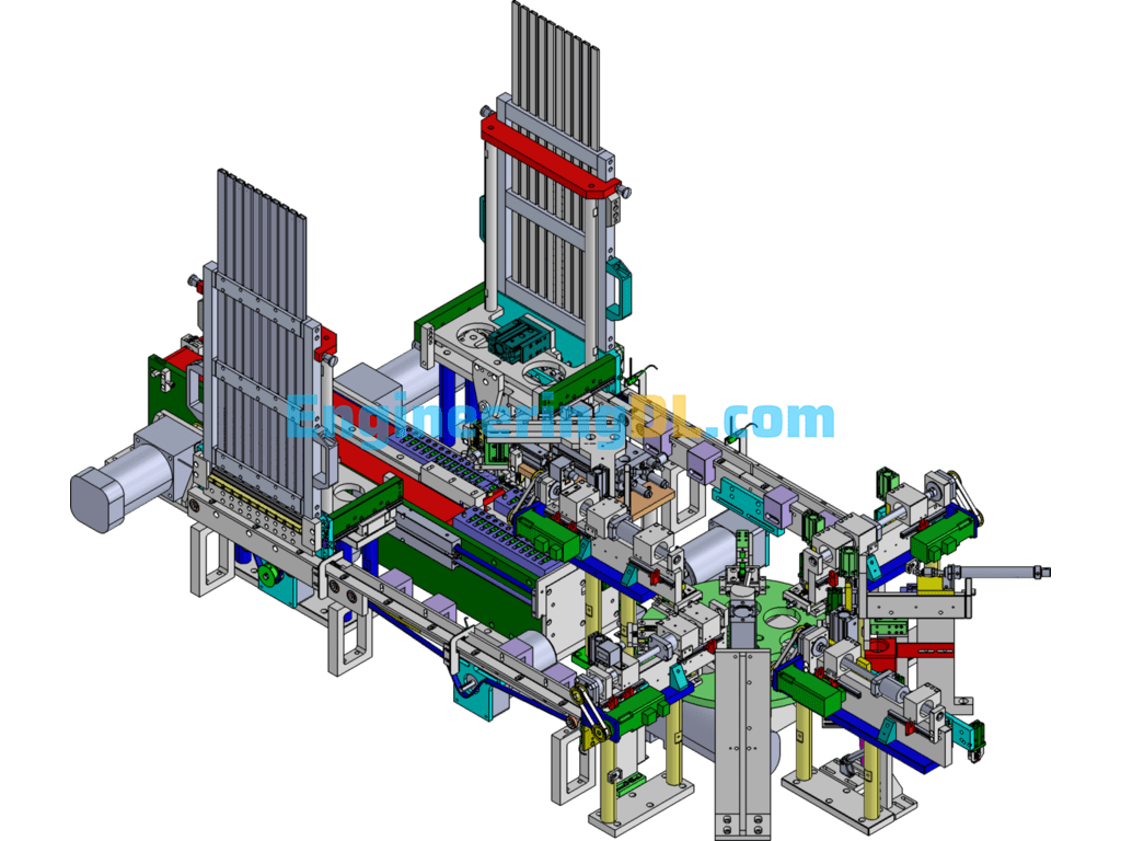 12pin USB Assembly Line Equipment SolidWorks, 3D Exported Free Download