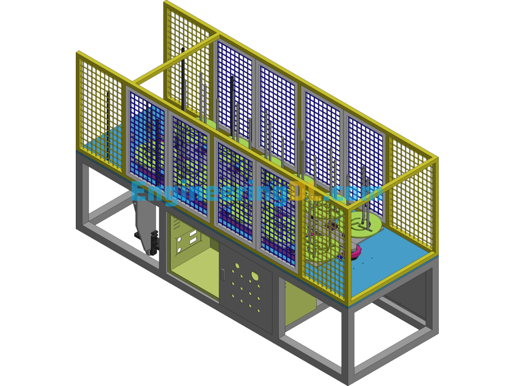 12-Station Circular Conveying Material Rack SolidWorks, 3D Exported Free Download