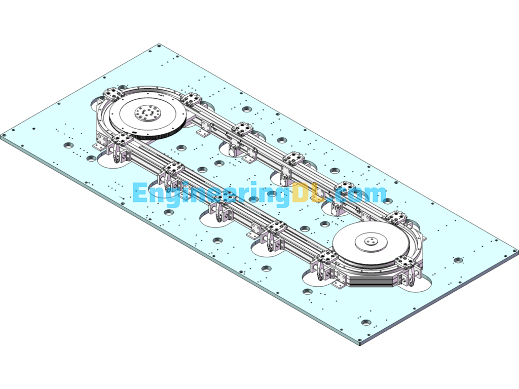 12-Station Precision Ring Rail Line 3D Exported Free Download