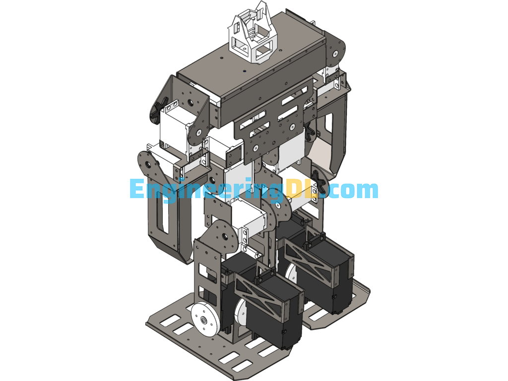 16dof Servo Robot (SolidWorks, CreoProE), 3D Exported Free Download