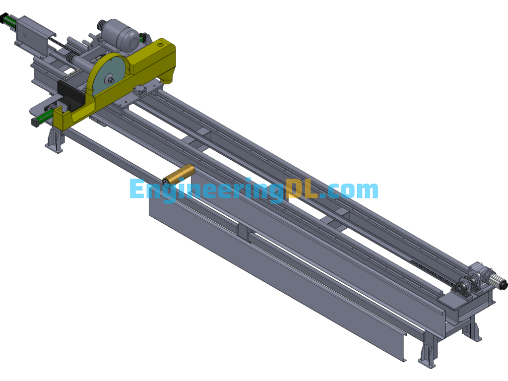 16 Inch Aluminum Profile Automatic Interrupting Saw SolidWorks Free Download