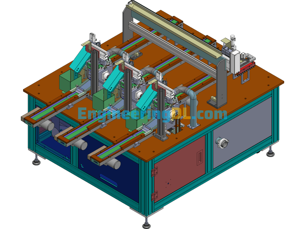 18650 Cell Automatic Stripping Machine Cylindrical Battery Equipment SolidWorks, 3D Exported Free Download