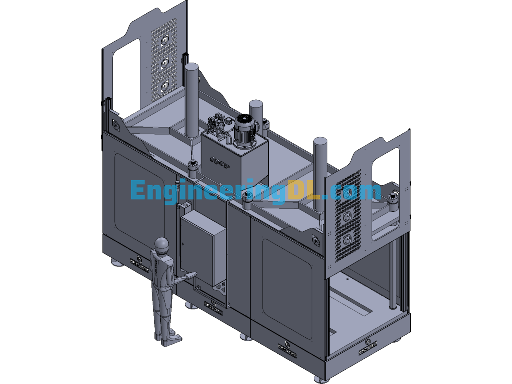 18 Tons Of Hydraulic Press 3D Model 3D Exported Free Download