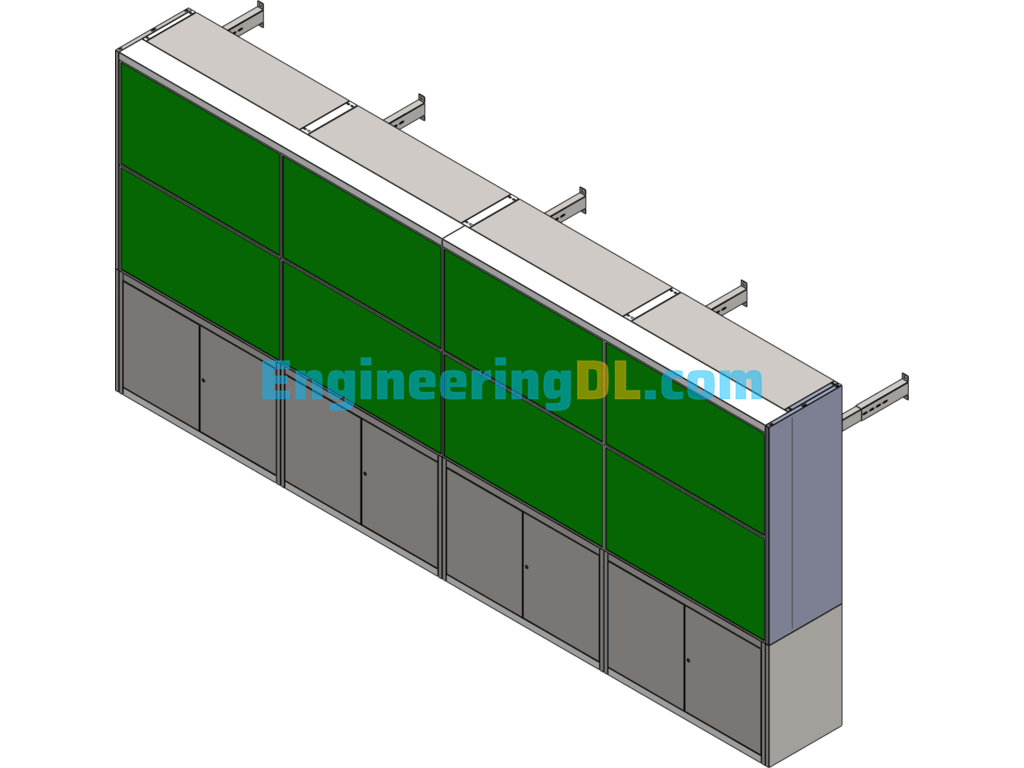 2*4 TV Splicing Wall SolidWorks, 3D Exported Free Download