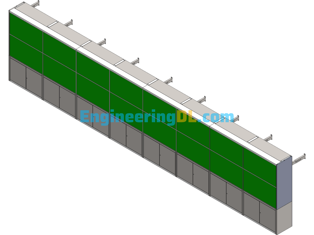 2.35m Lifting Frame 2*8 TV Wall SolidWorks Free Download