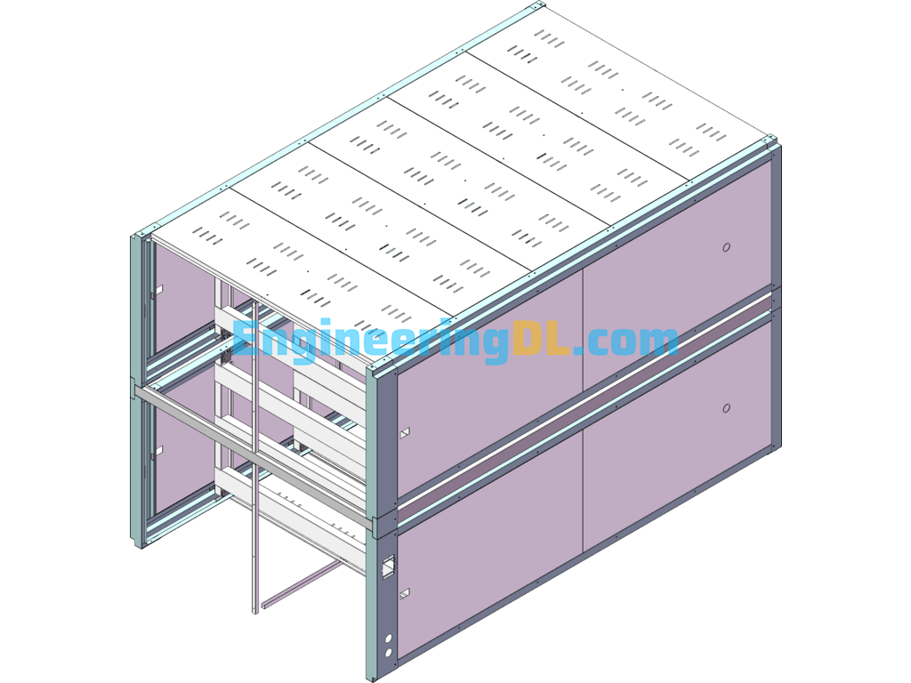 200ah-250ah Battery Cabinet Part Of The Series SolidWorks, AutoCAD, 3D Exported Free Download