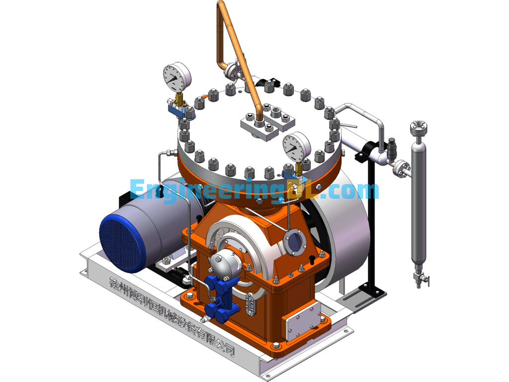 20 Cubic Meters Single Cylinder Series Diaphragm Compressor SolidWorks Free Download