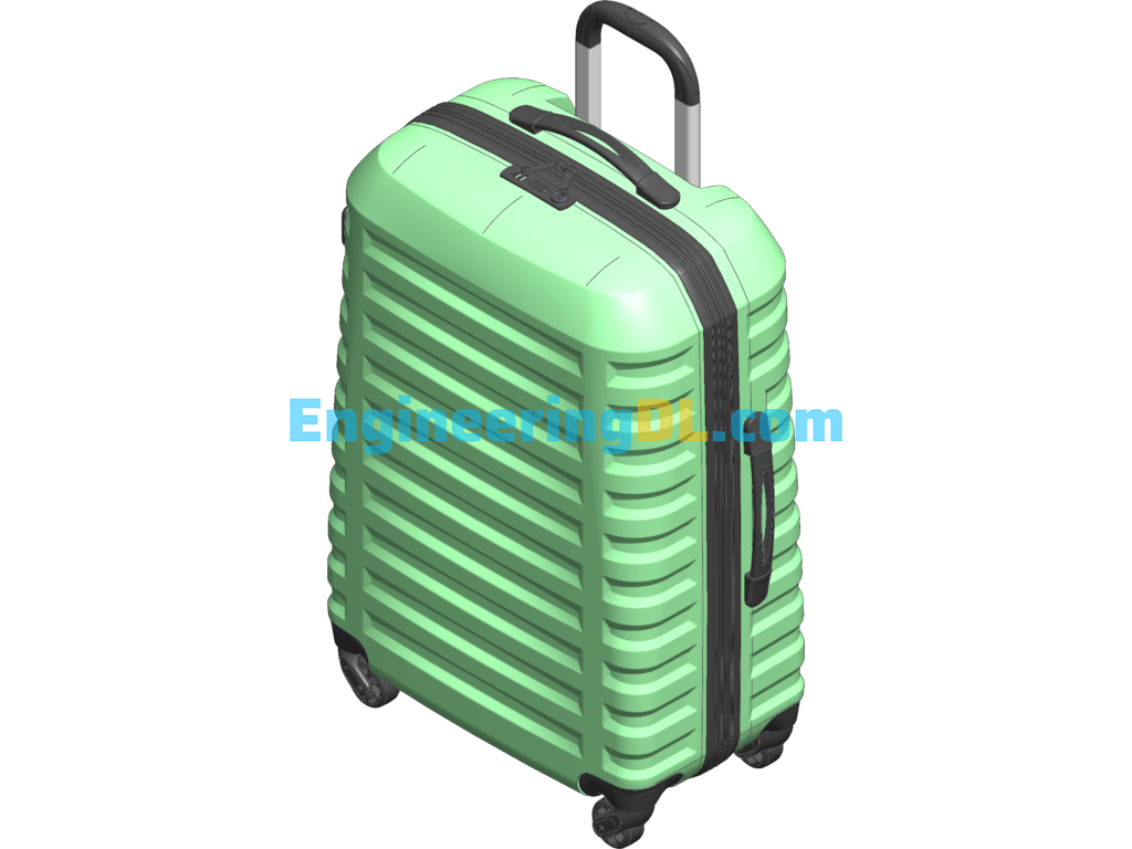 24 Inch Trolley Case SolidWorks, 3D Exported Free Download