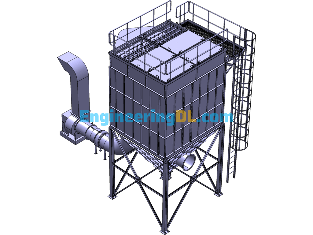 250CMM Large Industrial Dust Collector SW2012 3D Exported Free Download