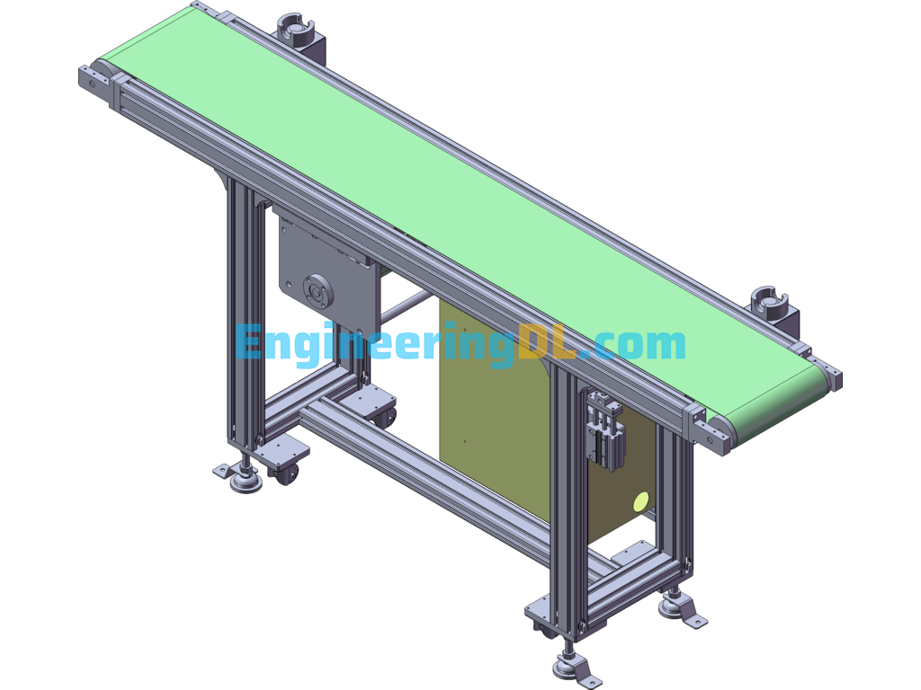 2M Belt Conveyor Line SolidWorks, 3D Exported Free Download