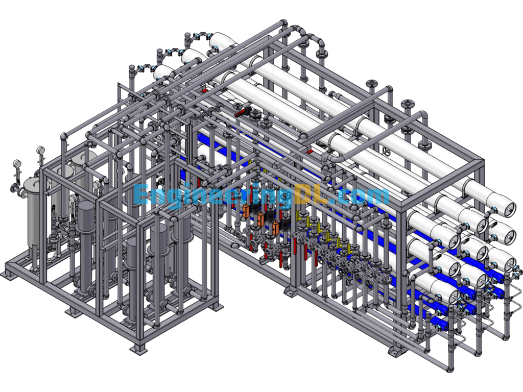 2PASS Reverse Osmosis System SolidWorks, 3D Exported Free Download