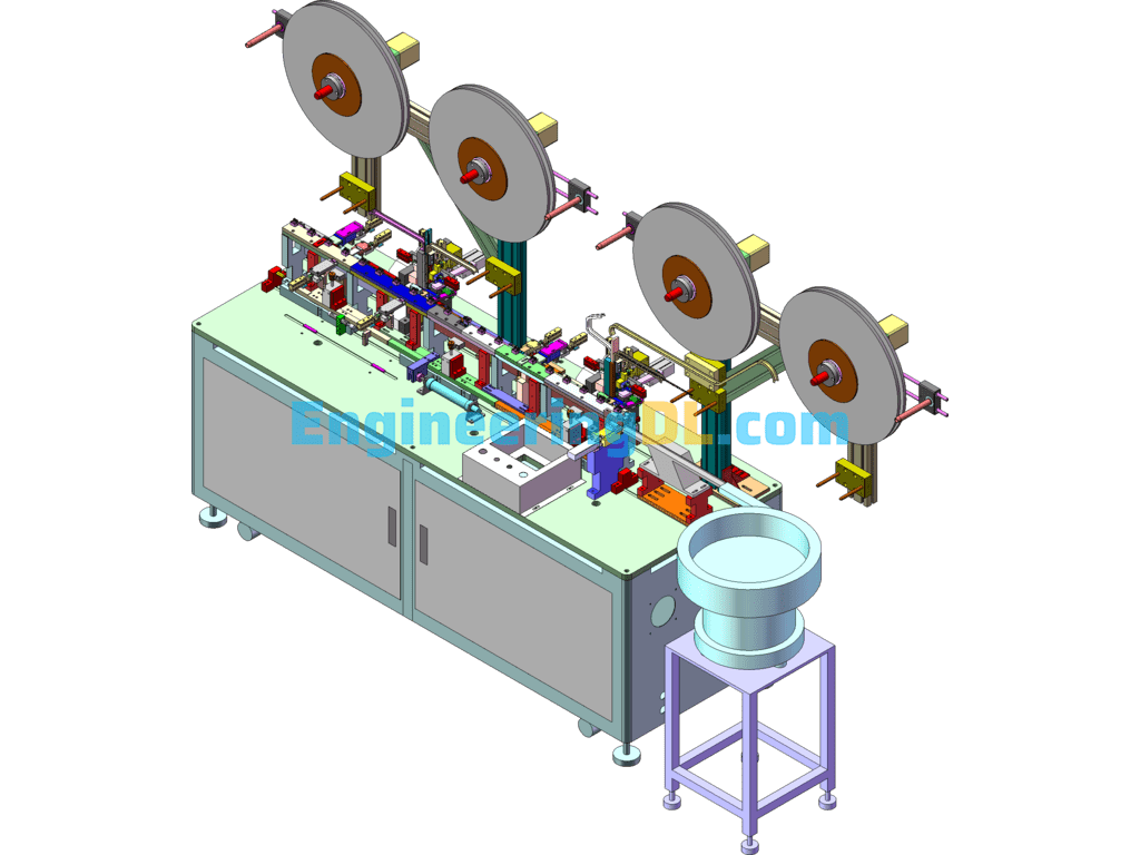 3.5DIP Type High Voltage Socket Automatic Machine SolidWorks, 3D Exported Free Download