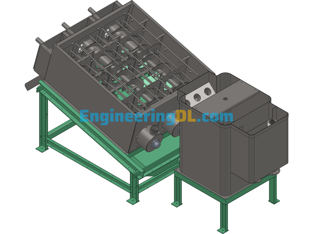 300 Series Stacked Screw Sludge Dewaterer SolidWorks, 3D Exported Free Download