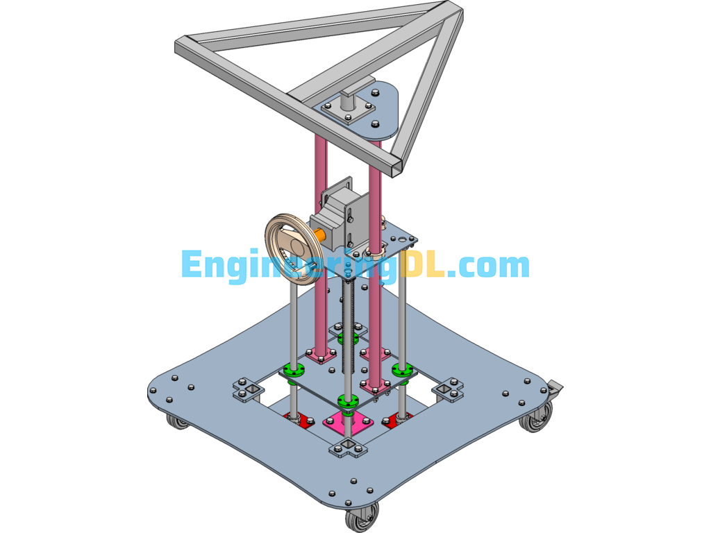 360 Degree Manual Lifting Measurement Stand SolidWorks, 3D Exported Free Download