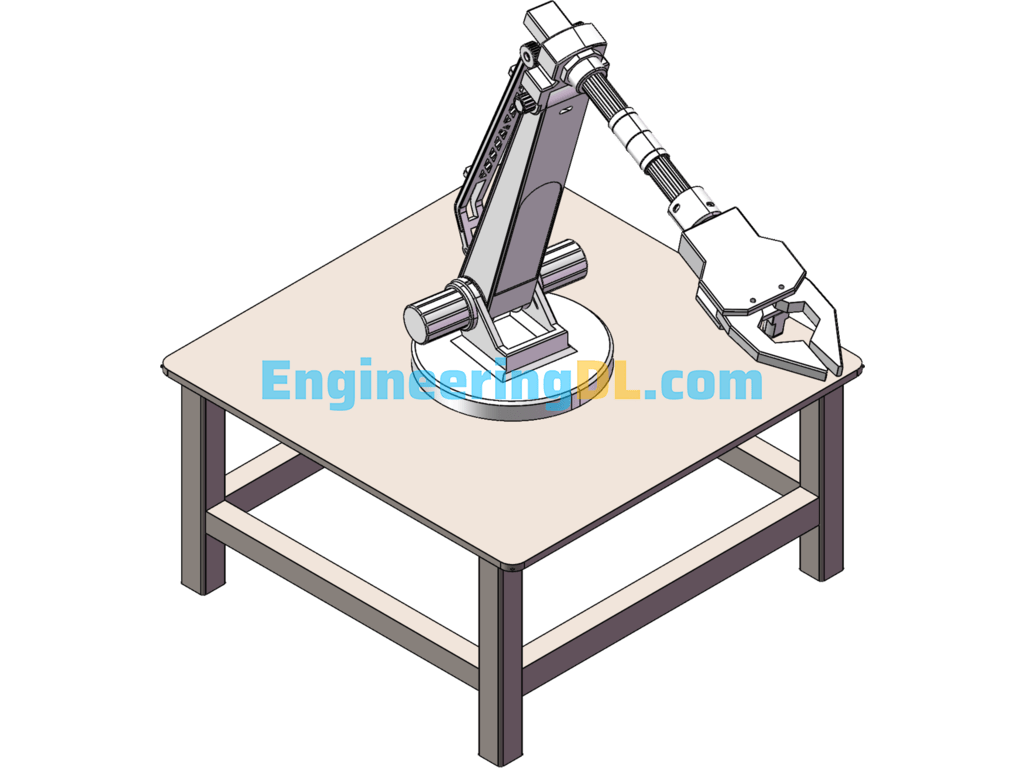 360 Degree Mechanical Clamping Hand SolidWorks, 3D Exported Free Download