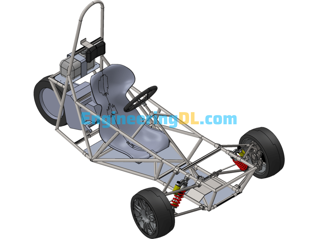 3 Wheel Kart Model SolidWorks, 3D Exported Free Download