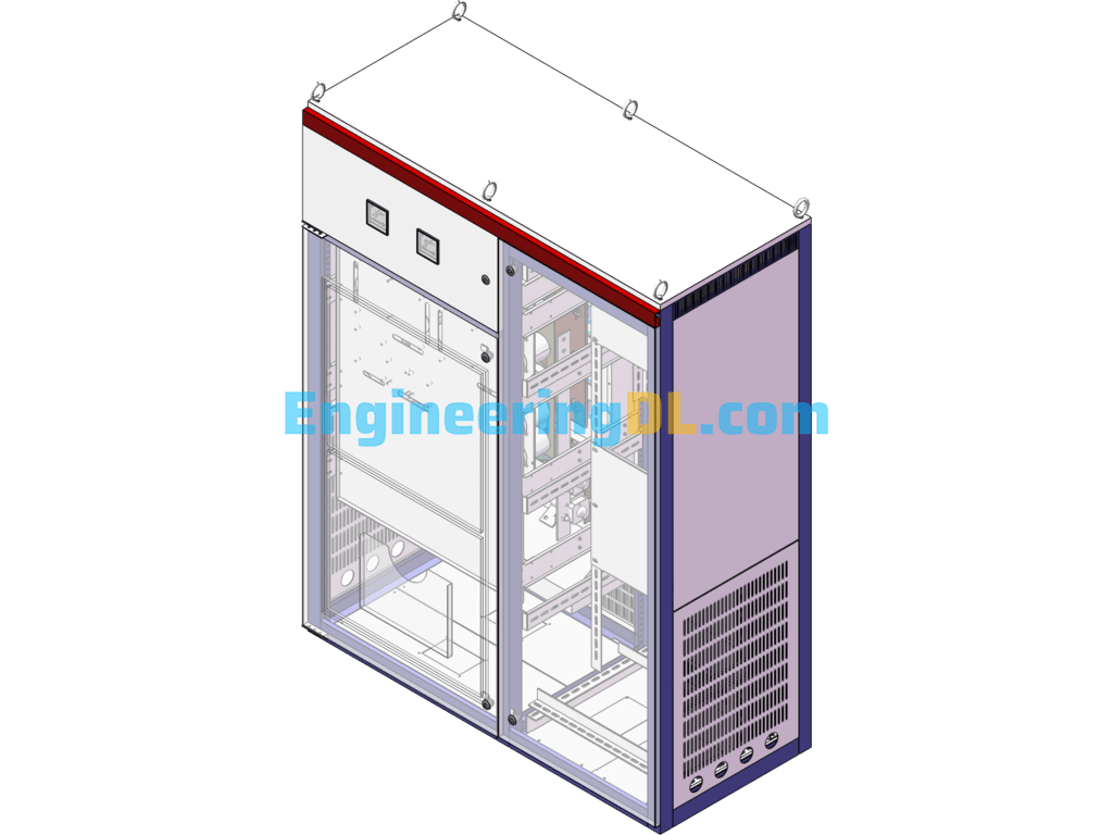 400KW Inverter Cabinet 3 Fan Box SolidWorks Free Download