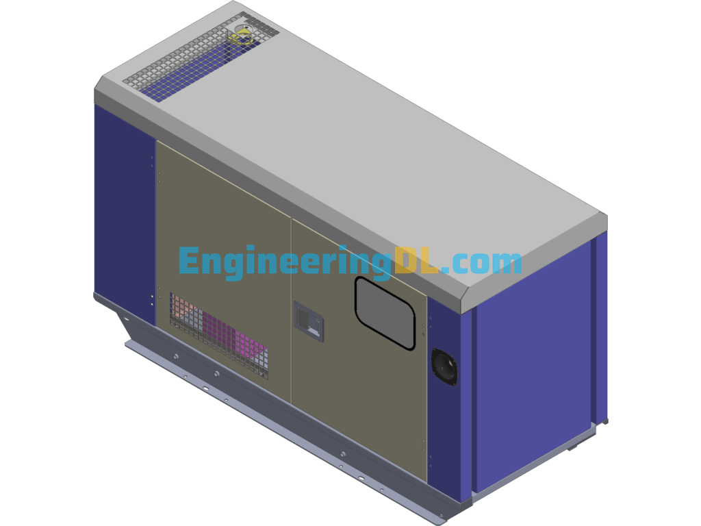 400 Series Diesel Generator Set General Assembly Internal Structure 3D Exported Free Download