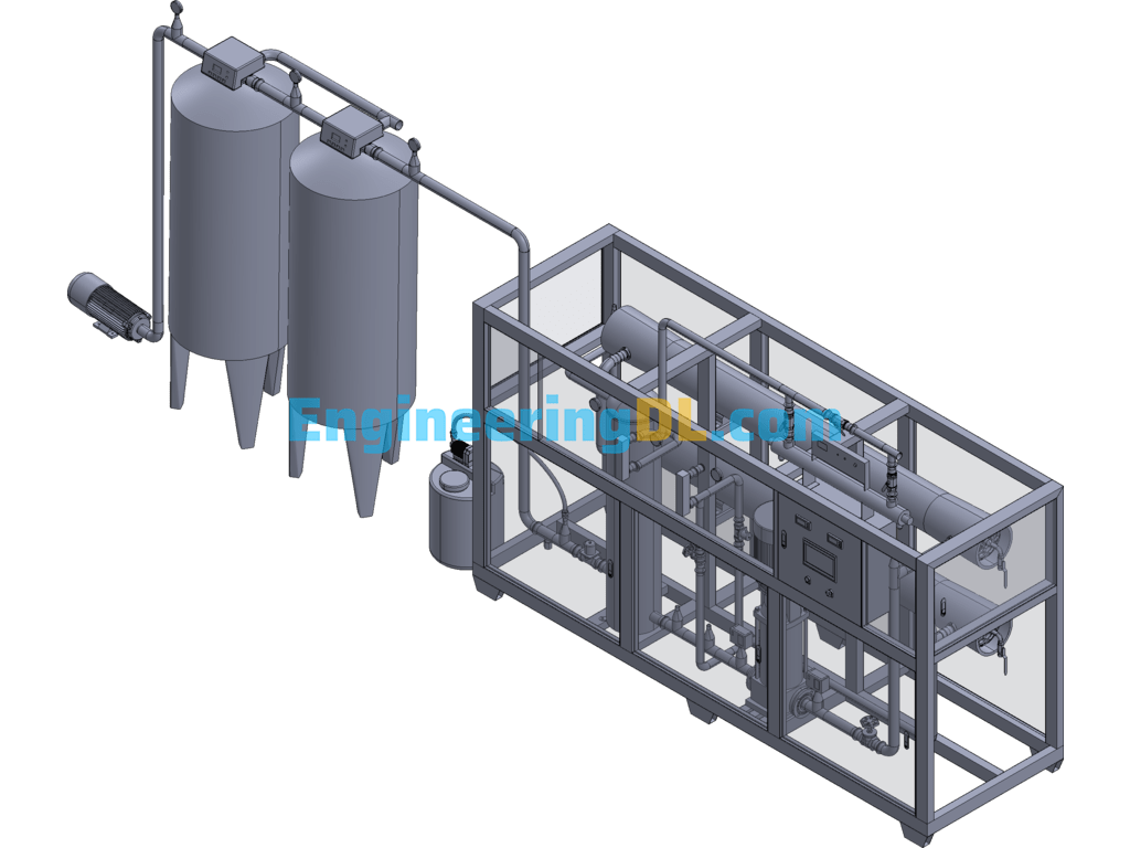 4T-H Single-Stage Reverse Osmosis Treatment Plant 3D Exported Free Download