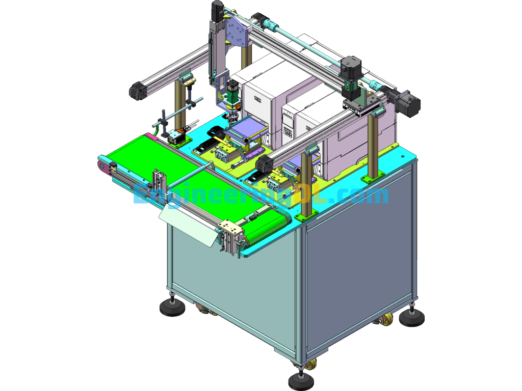 4-Axis Module Printing And Labeling Machine SolidWorks Free Download