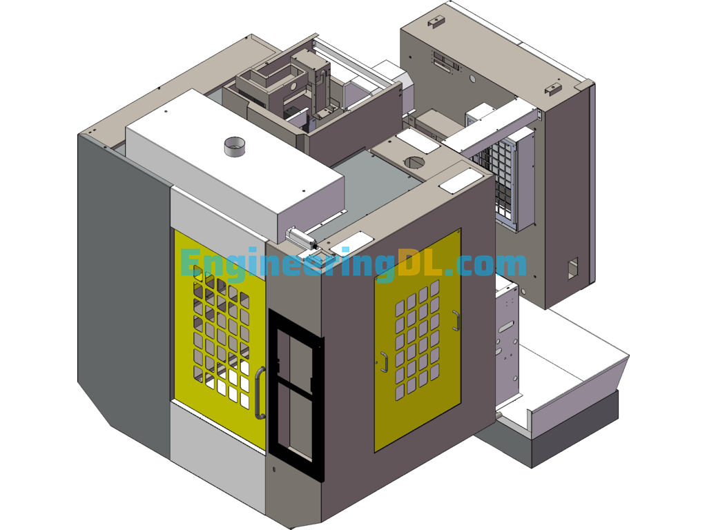 500T Drilling And Milling Center Sheet Metal Shield SolidWorks Free Download