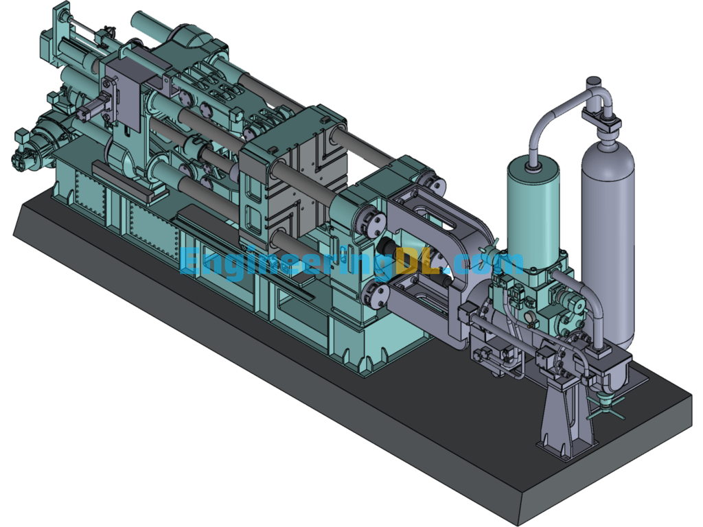 500 Tons Die-Casting Machine 3D Model SolidWorks, 3D Exported Free Download