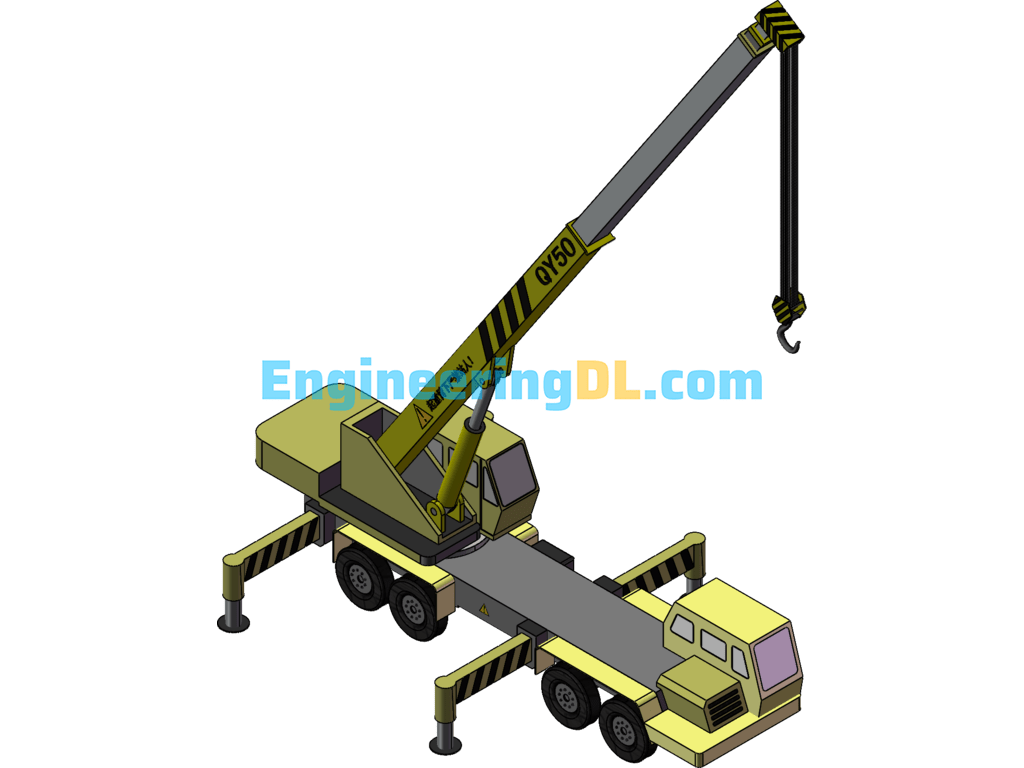 50T Car Crane SolidWorks Free Download