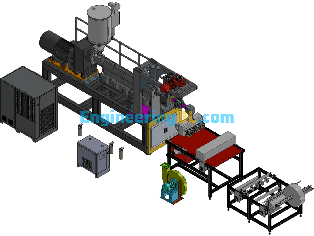 600 Meltblown Fabric Production Line Meltblown Machine 3D Exported Free Download