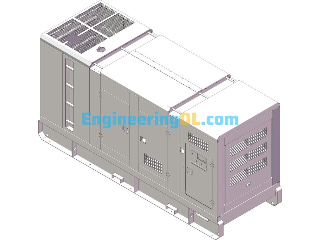 6LTAA9.5-G1+HCI444D Atlas Diesel Generator Set+Sheet Metal Expansion Drawing SolidWorks, AutoCAD, 3D Exported Free Download