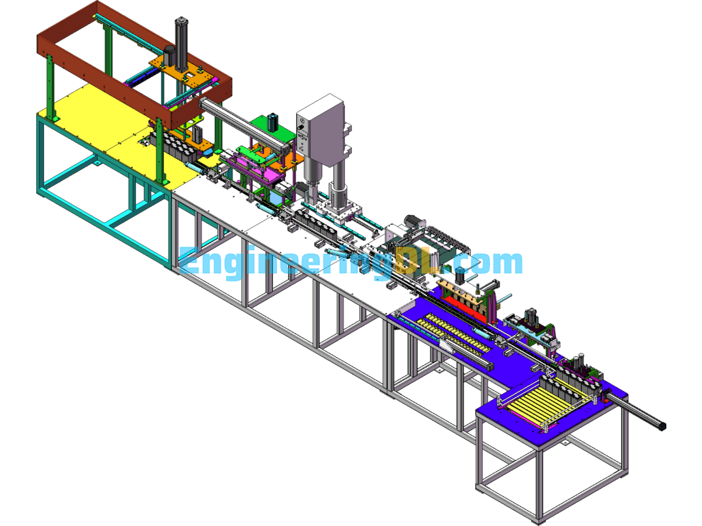 6V4 Rear Section Battery Assembly Line SolidWorks Free Download