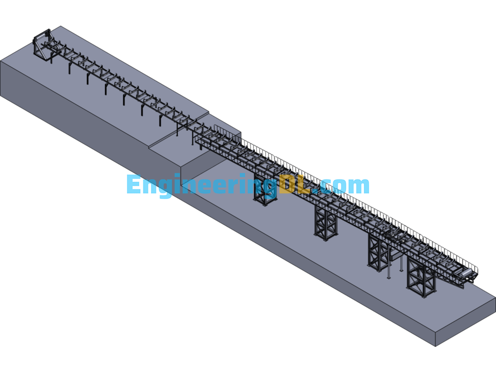 73m Extra Long Belt Conveyor Equipment SolidWorks Free Download
