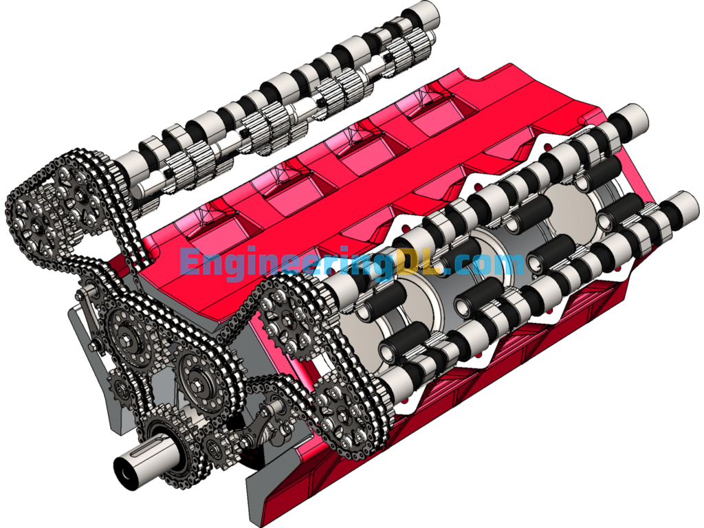 7-Cylinder Engine Piston Connecting Rod Assembly SolidWorks Free Download