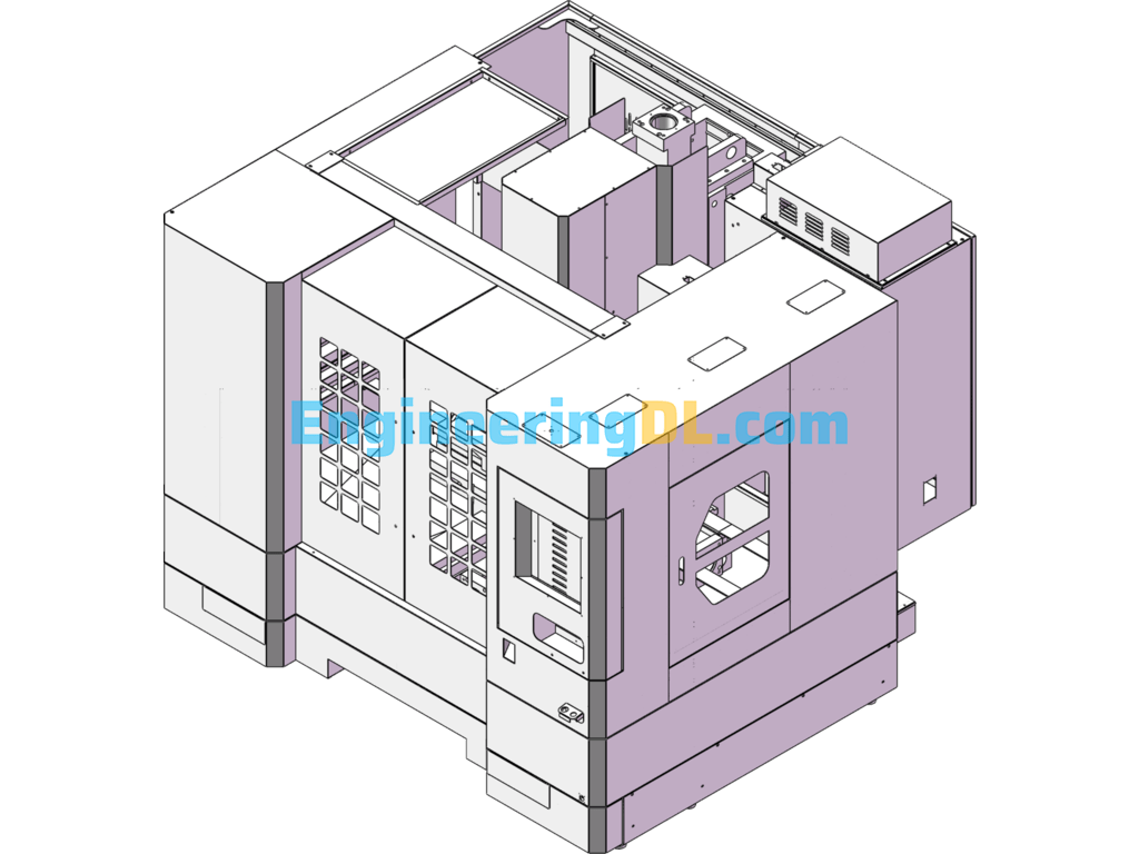 850B Machining Center And Sheet Metal Housing Shield SolidWorks, 3D Exported Free Download