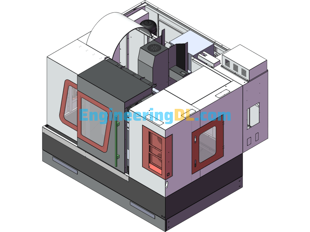 850L Machining Center Sheet Metal Housing Design (Single Door) SolidWorks Free Download