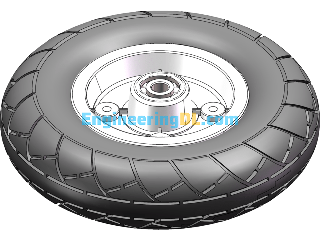 8 Inch Air Tire Wheel SolidWorks Free Download