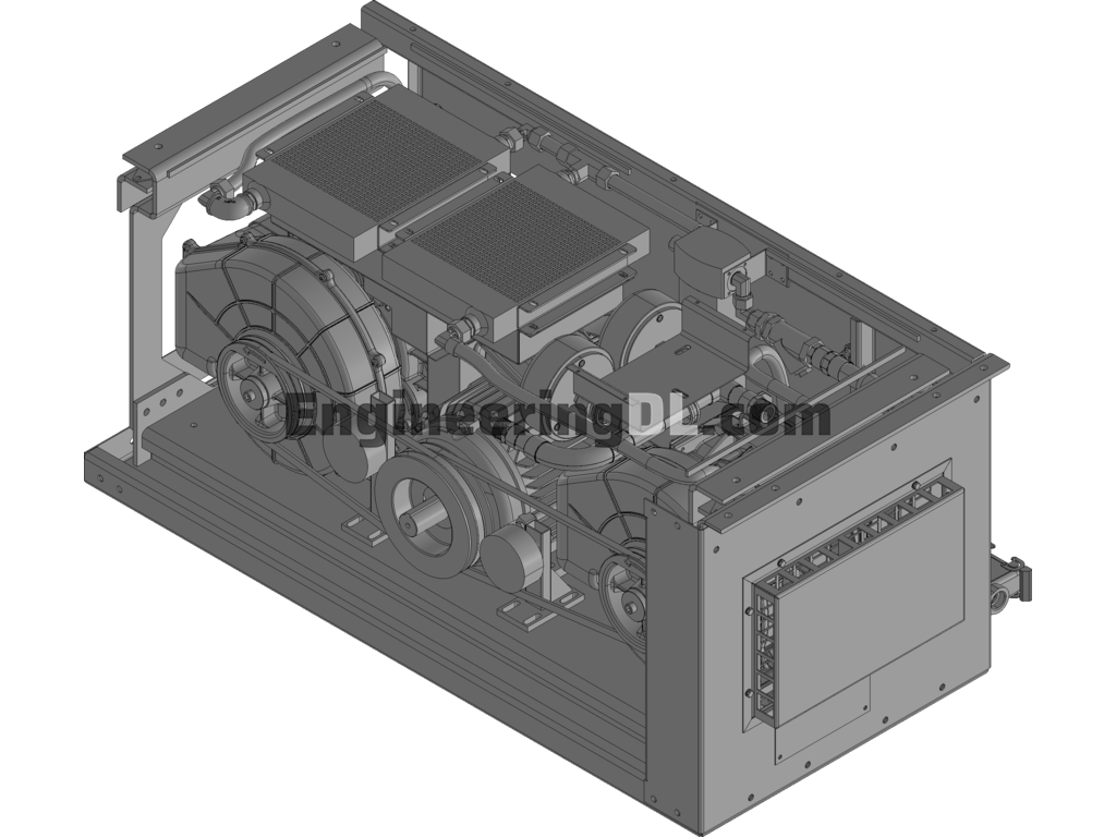 9.5KW Air Compression Equipment Design 3D Exported Free Download