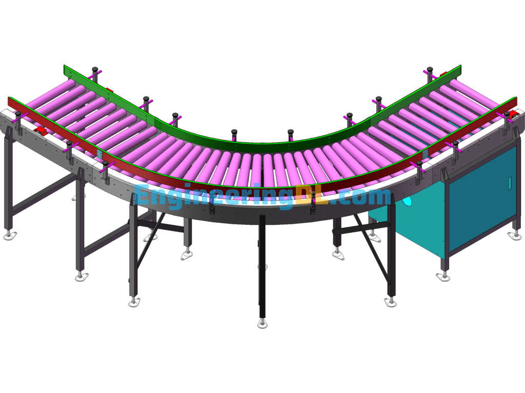 90 Degree Turning Drum Line SolidWorks Free Download