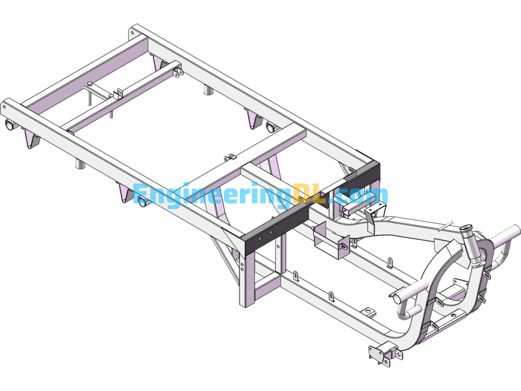 90000-9003-0004-000_Daxin Model Tricycle Frame Assembly SolidWorks Free Download
