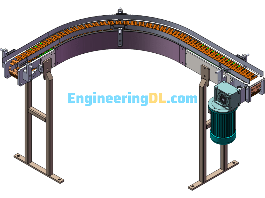 90 Degree Plate Chain Conveyor SolidWorks Free Download