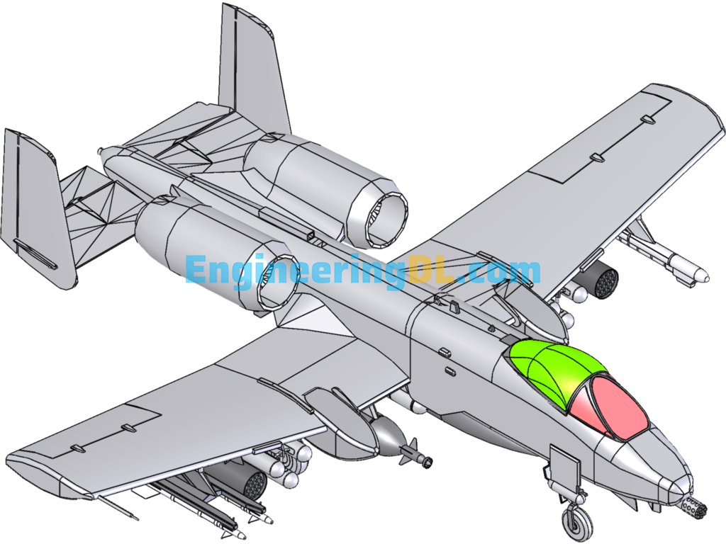 A10 Attack Aircraft SolidWorks Free Download
