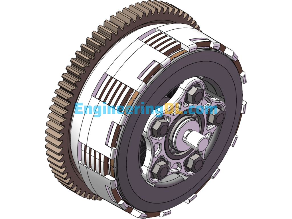 A11-09000-0000A_Clutch Subassembly (Five Columns And Six Plates With Wide Friction Plate Spring Damping) SolidWorks Free Download