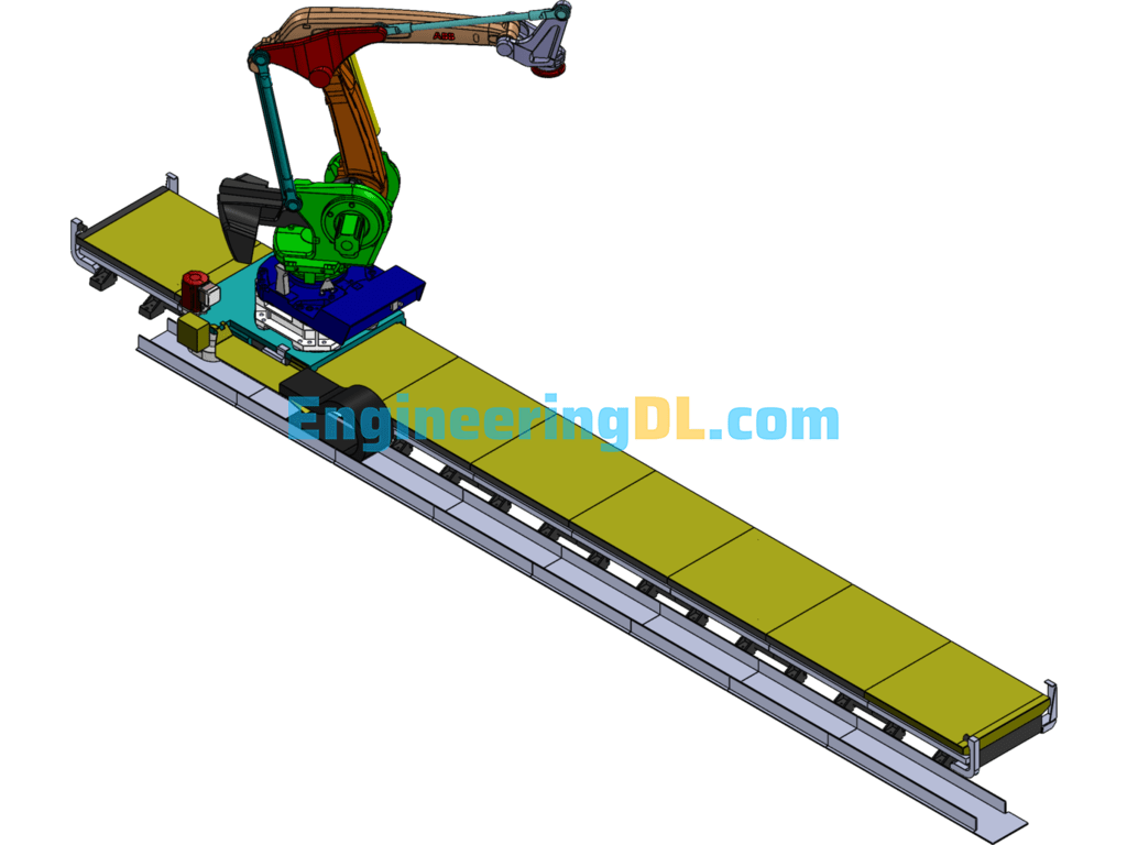 ABB Robot Floor Rail SolidWorks, 3D Exported Free Download