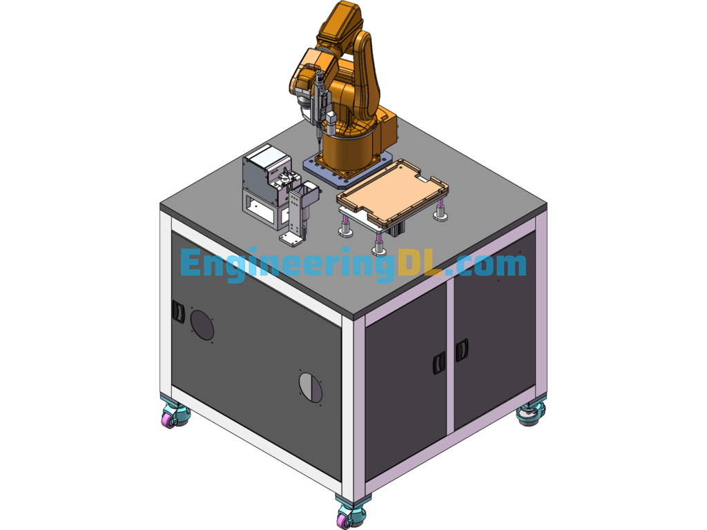 ADJS-042-Lock Screw Machine Solution SolidWorks, 3D Exported Free Download