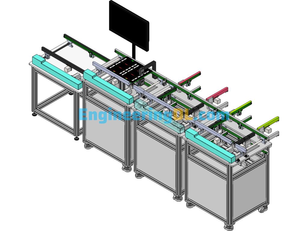 AGV Double-Decker Conveyor Back To The Pick-Up Table + AGV Manipulator SolidWorks Free Download